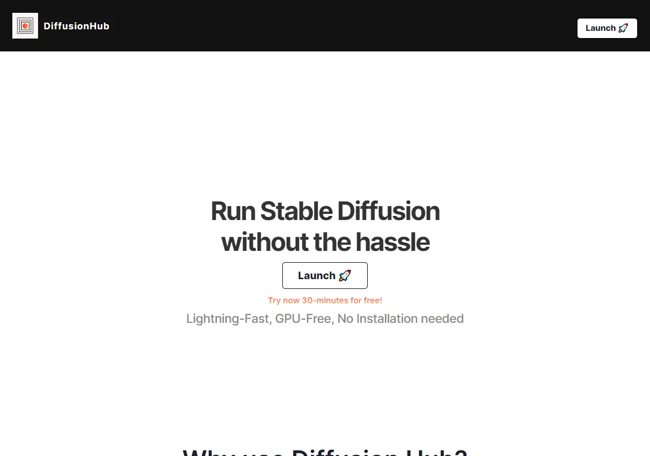 DiffusionHub.io تصویر